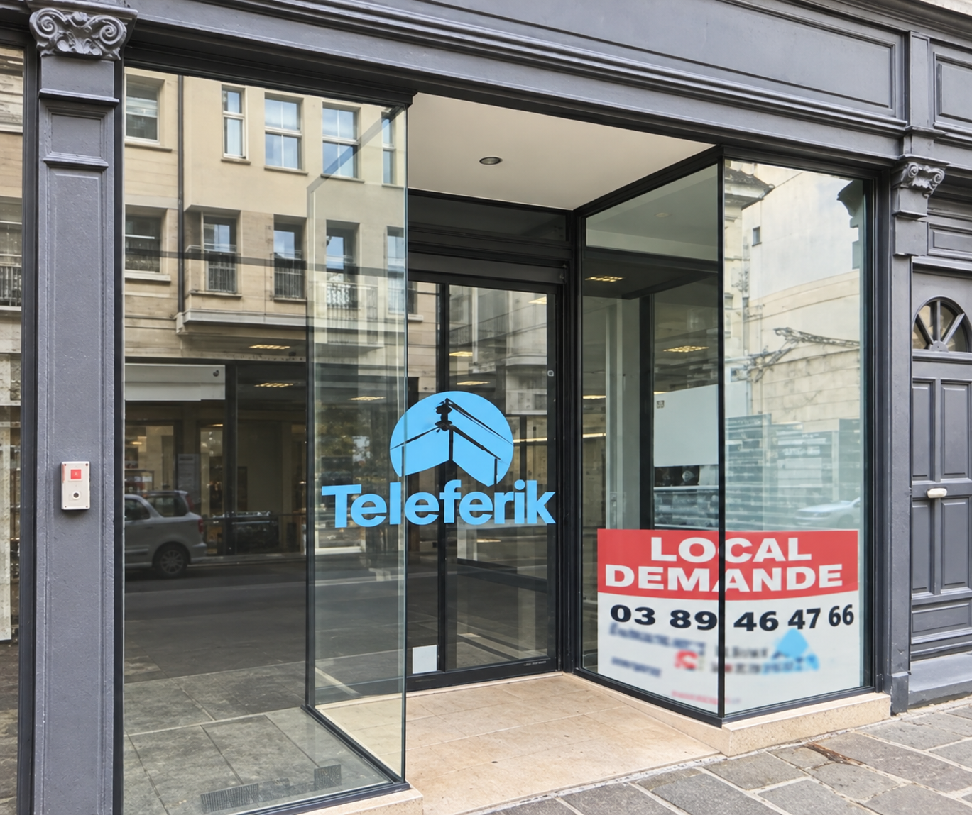 Devanture du magasin Teleferik, rue des Maréchaux à Mulhouse
